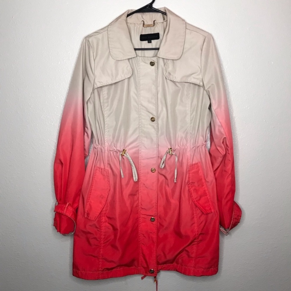 Steve Madden Ombré Hooded Trench Coat Dip Tye Dye